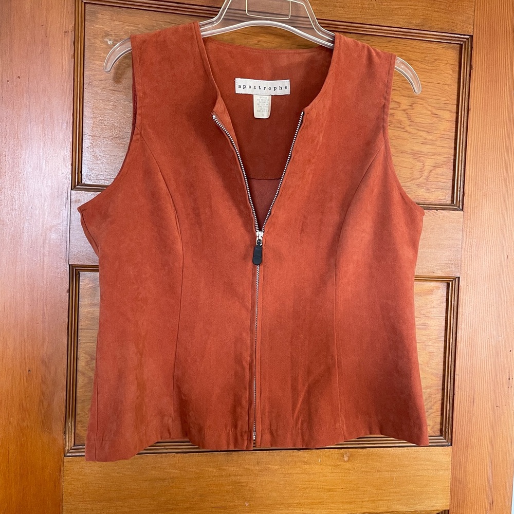 Apostrophe Zipper Front Vest Sz 8